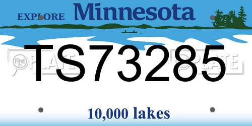 TS73285 Minnesota License Plate