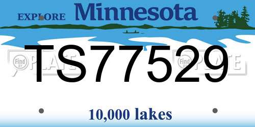 TS77529 Minnesota License Plate