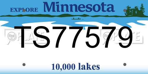 TS77579 Minnesota License Plate