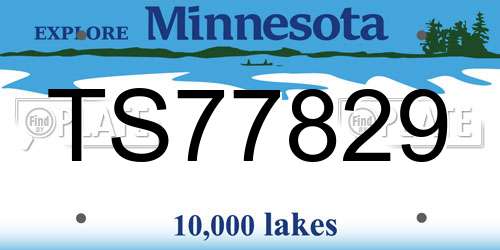 TS77829 Minnesota License Plate