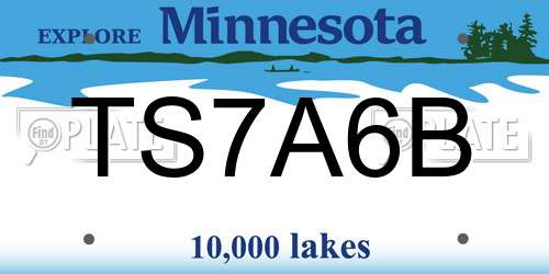 TS7A6B Minnesota License Plate