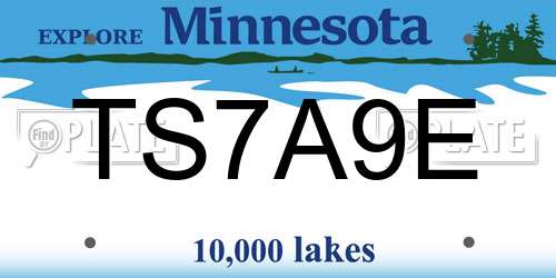 TS7A9E Minnesota License Plate