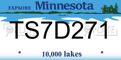 TS7D271 Minnesota License Plate