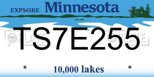 TS7E255 Minnesota License Plate