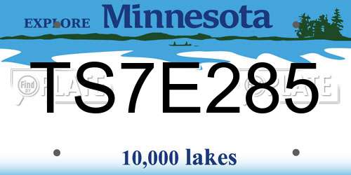 TS7E285 Minnesota License Plate