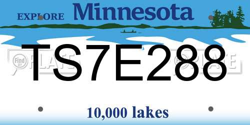 TS7E288 Minnesota License Plate