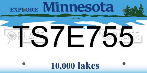 TS7E755 Minnesota License Plate