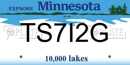 TS7I2G Minnesota License Plate