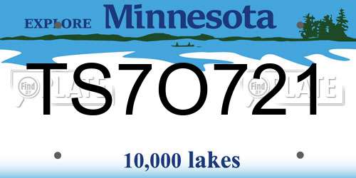 TS7O721 Minnesota License Plate