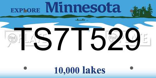 TS7T529 Minnesota License Plate