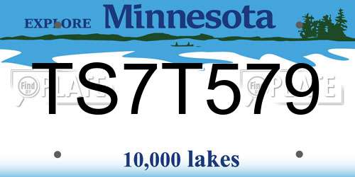 TS7T579 Minnesota License Plate