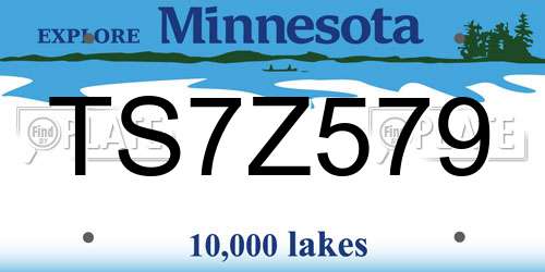 TS7Z579 Minnesota License Plate
