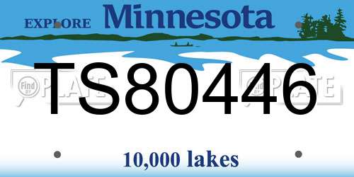 TS80446 Minnesota License Plate
