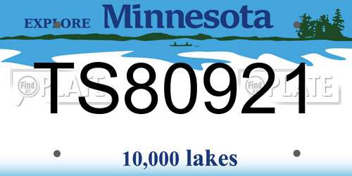 TS80921 Minnesota License Plate