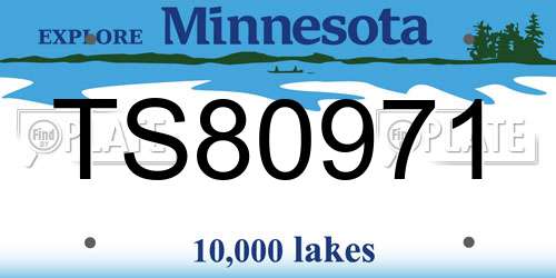 TS80971 Minnesota License Plate