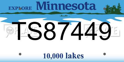TS87449 Minnesota License Plate