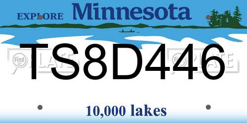 TS8D446 Minnesota License Plate