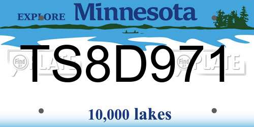 TS8D971 Minnesota License Plate