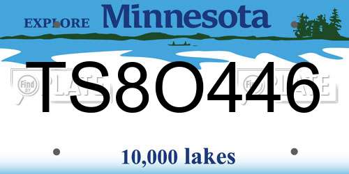 TS8O446 Minnesota License Plate
