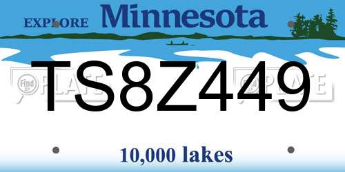 TS8Z449 Minnesota License Plate