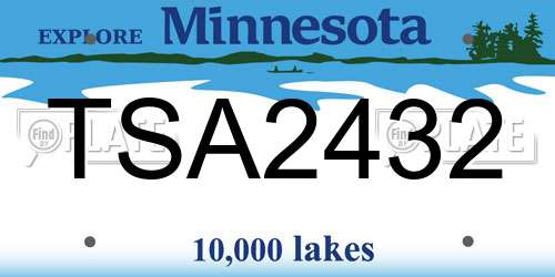 TSA2432 Minnesota License Plate