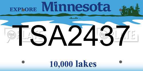 TSA2437 Minnesota License Plate