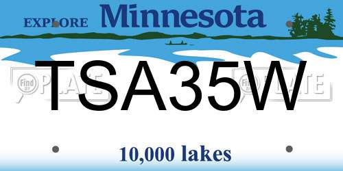 TSA35W Minnesota License Plate