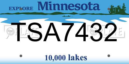 TSA7432 Minnesota License Plate