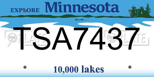 TSA7437 Minnesota License Plate