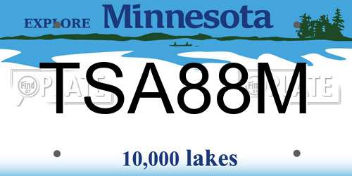 TSA88M Minnesota License Plate