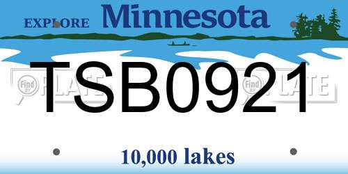 TSB0921 Minnesota License Plate