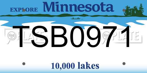 TSB0971 Minnesota License Plate