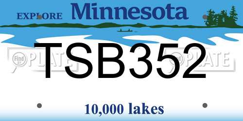 TSB352 Minnesota License Plate