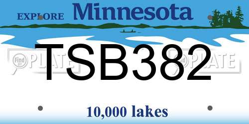 TSB382 Minnesota License Plate