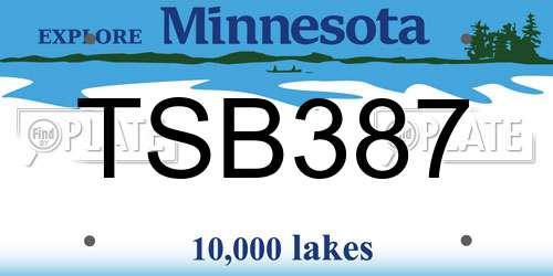 TSB387 Minnesota License Plate