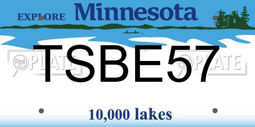 TSBE57 Minnesota License Plate