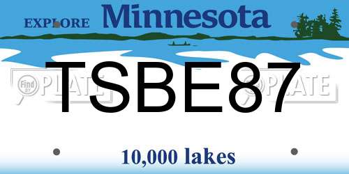 TSBE87 Minnesota License Plate