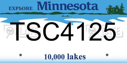 TSC4125 Minnesota License Plate