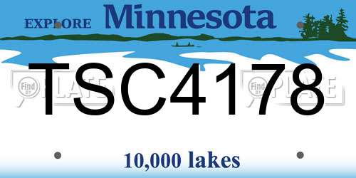 TSC4178 Minnesota License Plate