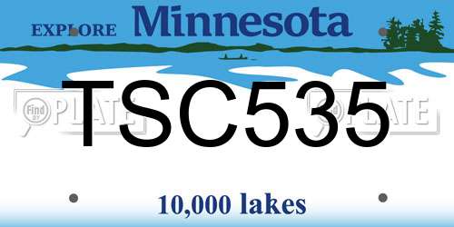 TSC535 Minnesota License Plate