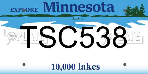 TSC538 Minnesota License Plate
