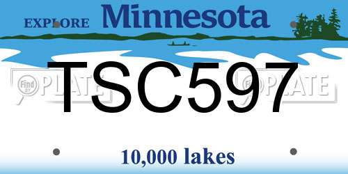 TSC597 Minnesota License Plate