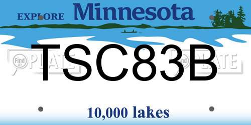 TSC83B Minnesota License Plate