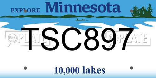 TSC897 Minnesota License Plate