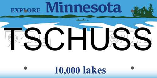 TSCHUSS Minnesota License Plate