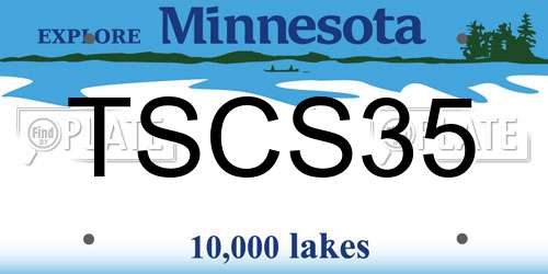 TSCS35 Minnesota License Plate