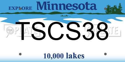 TSCS38 Minnesota License Plate