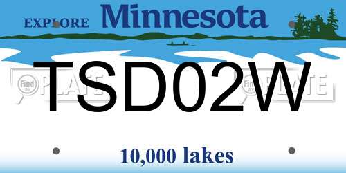TSD02W Minnesota License Plate