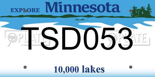 TSD053 Minnesota License Plate