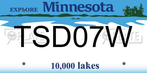 TSD07W Minnesota License Plate